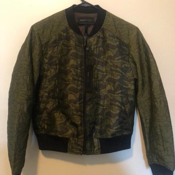 BCBGMaxAzria Green Gibson Camouflage Bomber Jacket Size XXS-New - Picture 13 of 16
